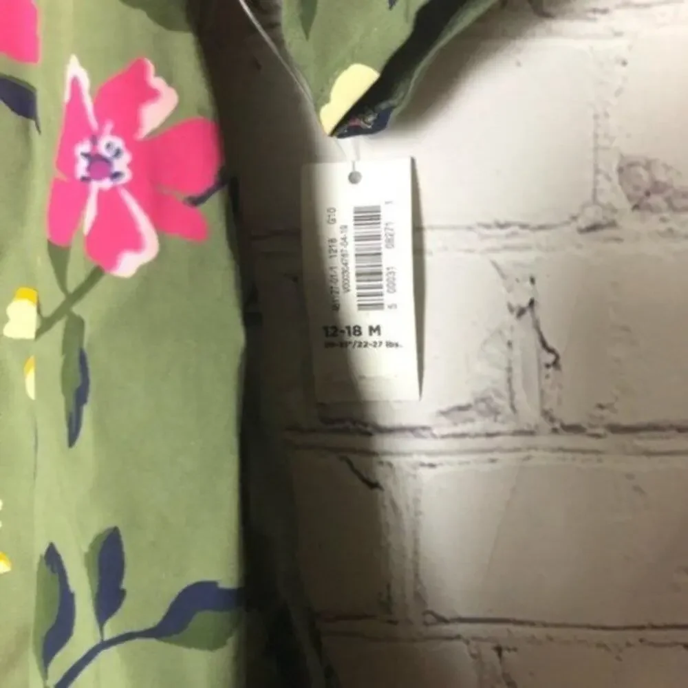 Old Navy Floral Girls Swing Dress Size 12-18 M NWT